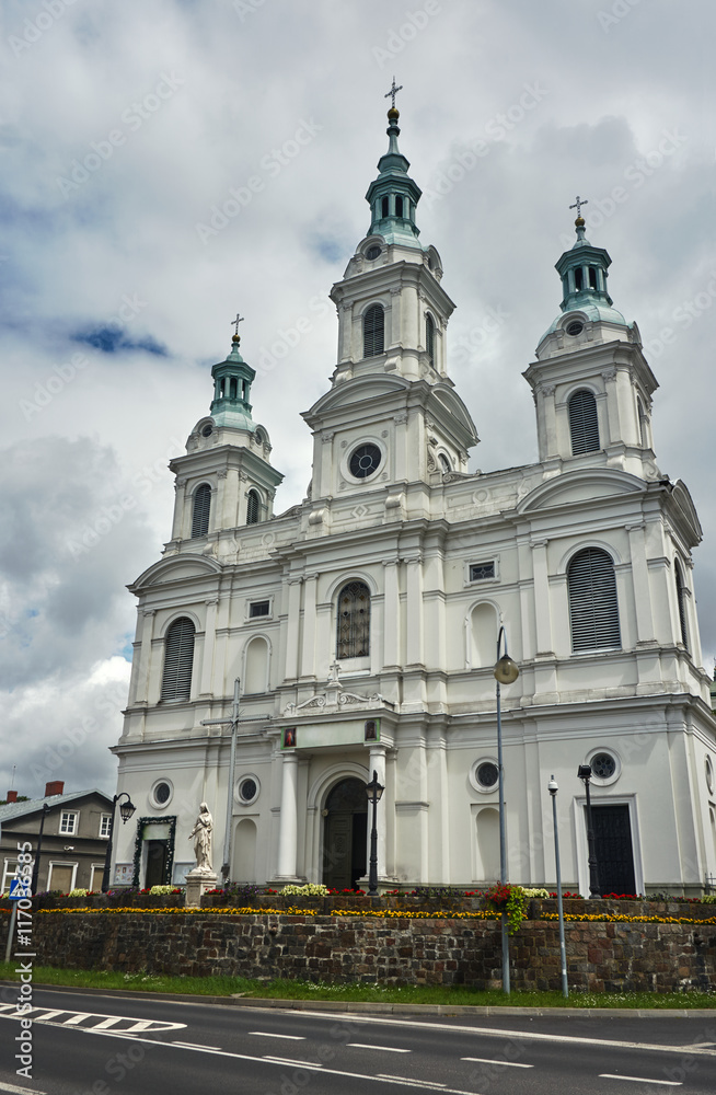 Neo-baroque Catholic Church in Radomsko in Poland.
