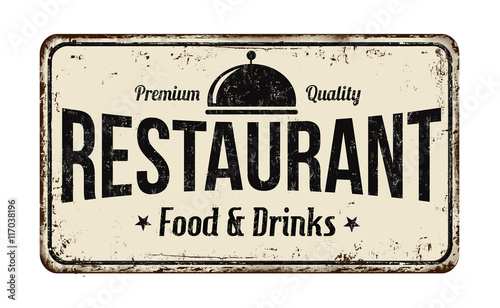 Restaurant vintage metal sign