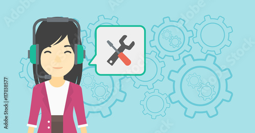 Technical support operator vector illustration.