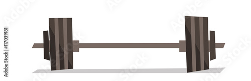 Metal barbell with weight vector illustration.