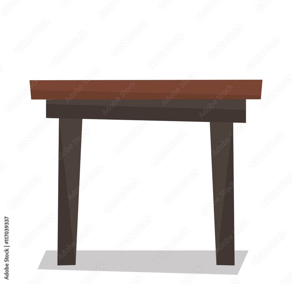 Brown wood coffee table vector illustration. Brown wood coffee table vector illustration.