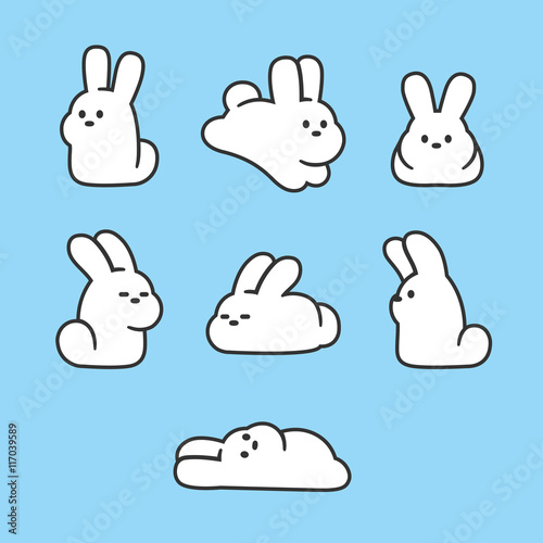 Cute rabbits set