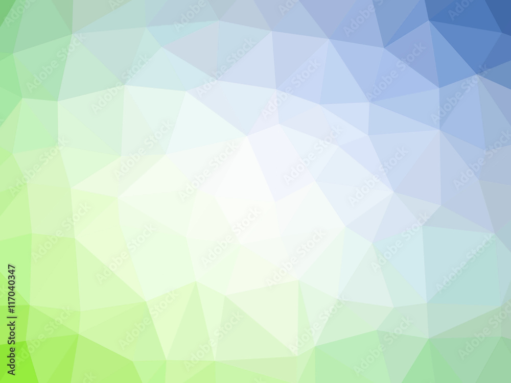 Abstract green blue white gradient low polygon shaped background Abstract green blue white gradient low polygon shaped background