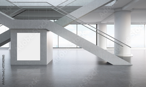 Crossed stairs in modern office.