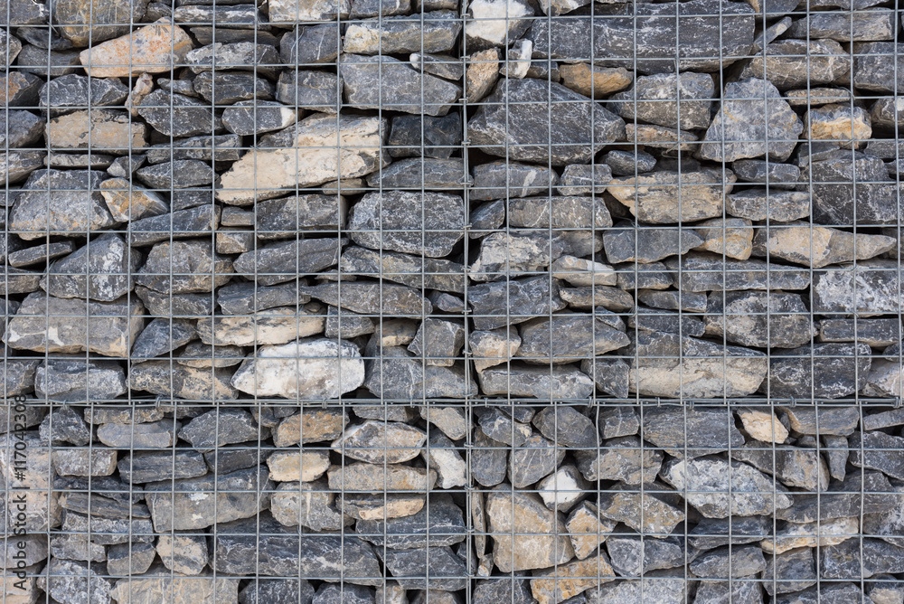 Fototapeta premium Rock Wall in Rentention Cage