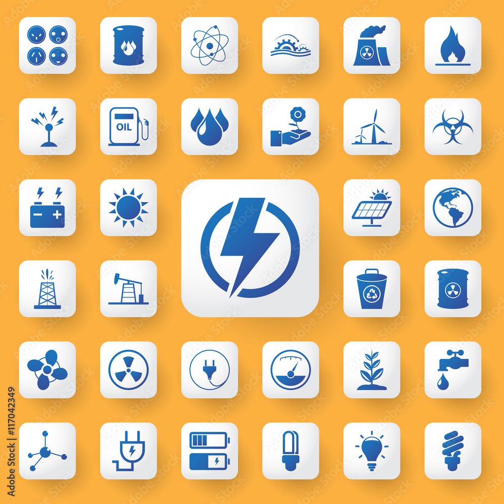 App icon energy sign Icons set. vector illustration. App icon energy sign Icons set. vector illustration.