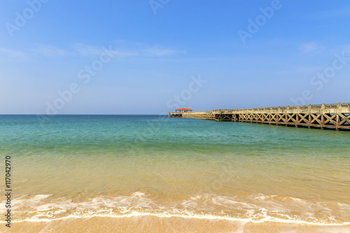 Natai bridge at Natai beach Phangnga Thailand photo