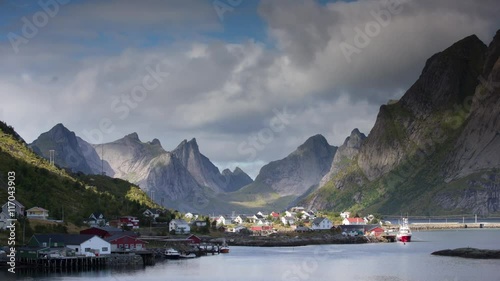 fishing village in the lofoten islands norway photo