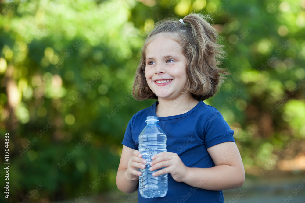 Cute little girl with water bottle Cute little girl with water bottle