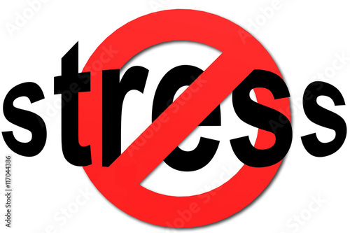 Stop stress sign in red