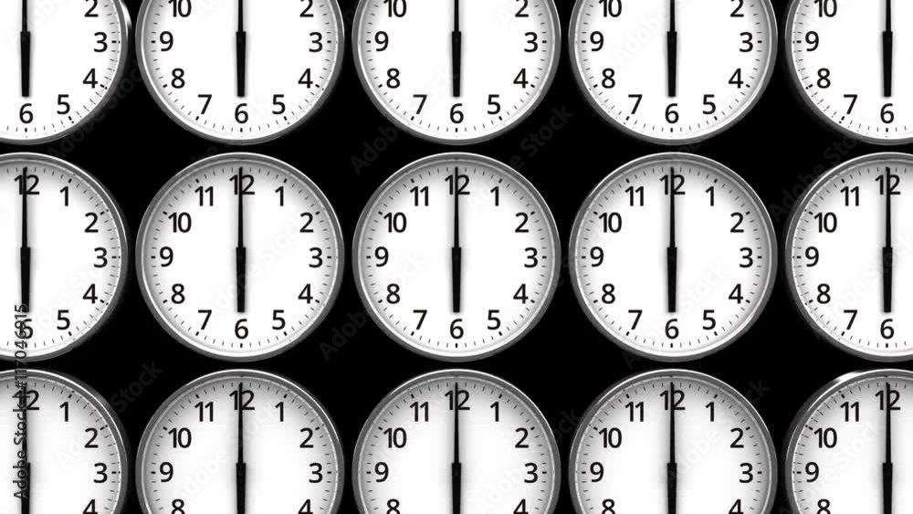 Reverse Clocks On Black Background.
Zoom View.