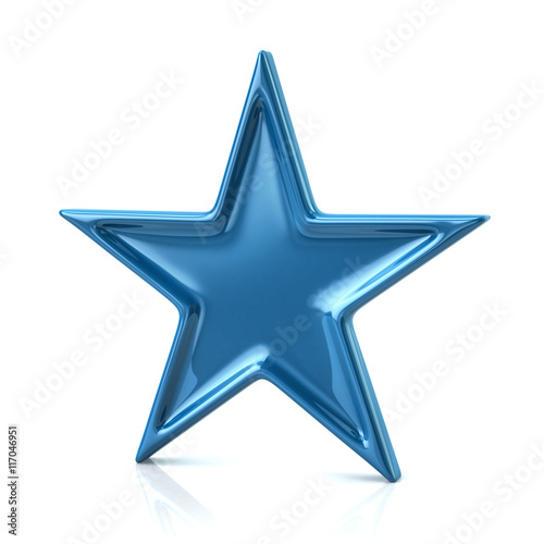 3d illustration of blue five-pointed star