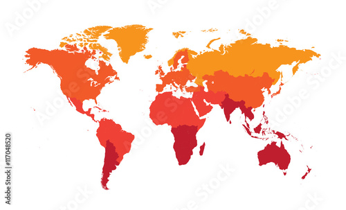 world map flat design red color