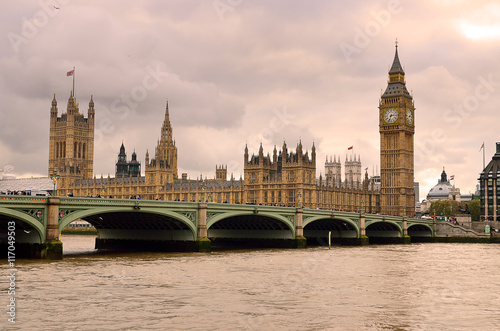 Big Ben and Houses of Parliament  London  UK..