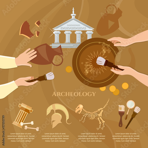 Archaeological excavation achaeologists unearth ancient artifact