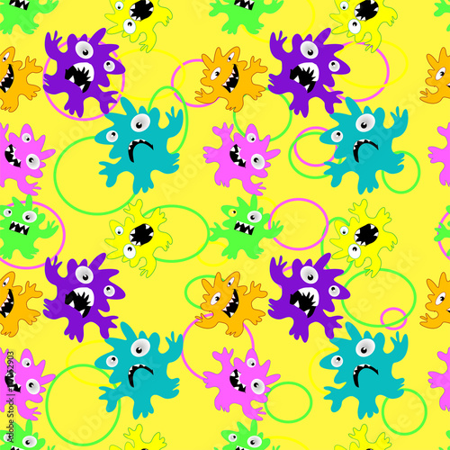 Monster  Emoticons seamless  pattern   