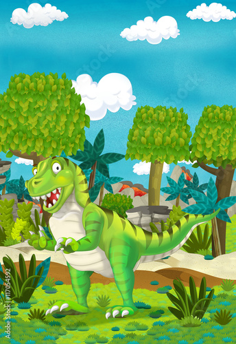 Cartoon happy dinosaur - illustration for the children