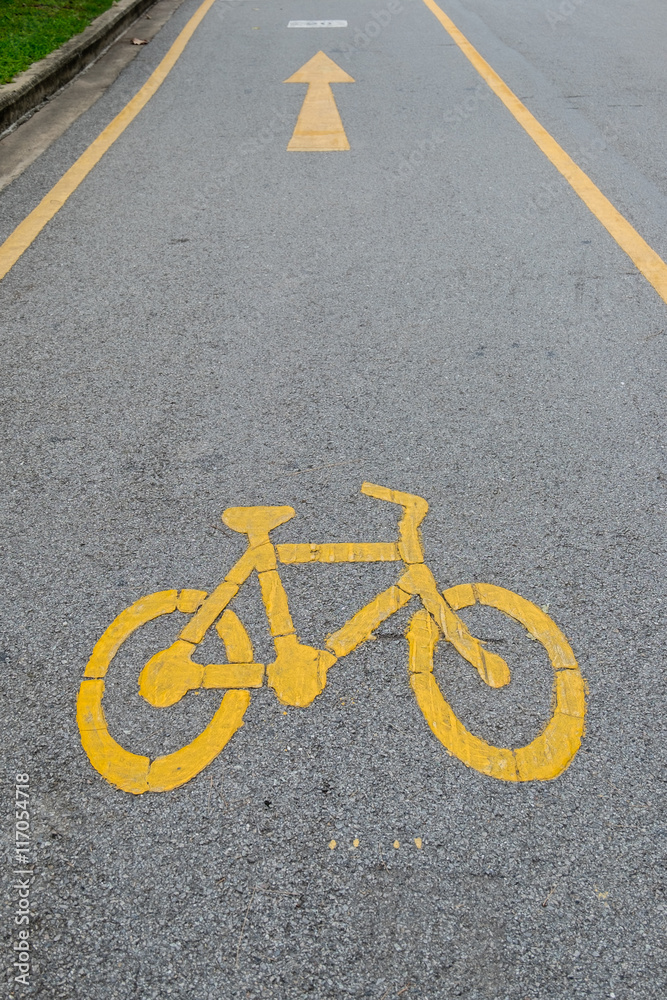 bicycle sign path on the road bicycle sign path on the road