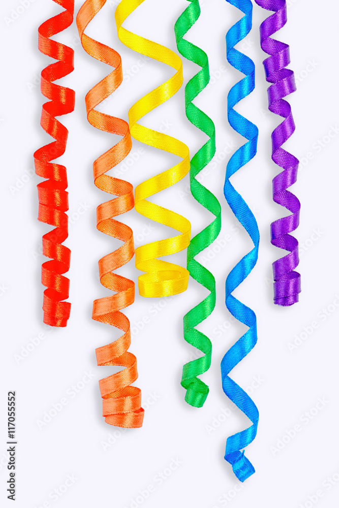 flat lay of creative concept gay culture symbol with ribbons, si flat lay of creative concept gay culture symbol with ribbons, si