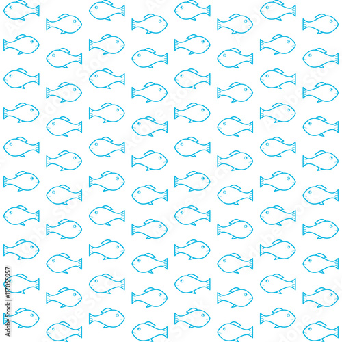 Pattern with small blue fish. 