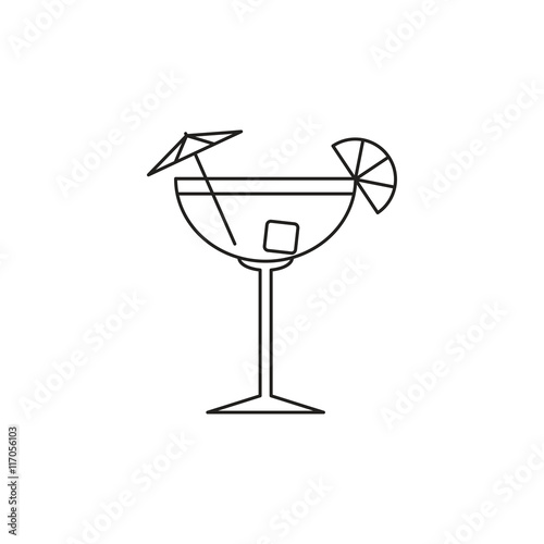 Outline cocktail icon isolated on white background