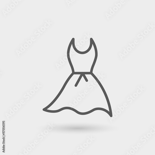 dress thin line icon