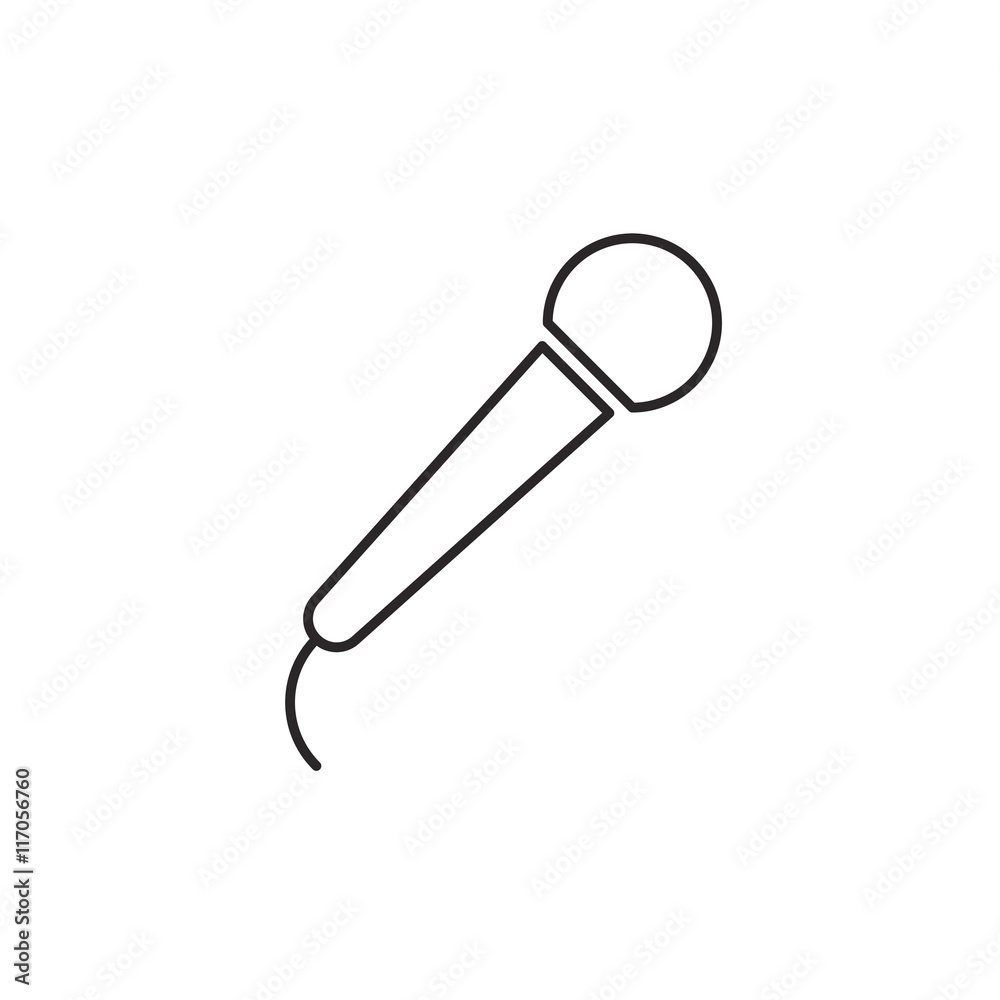 Outline music icon isolated on white background