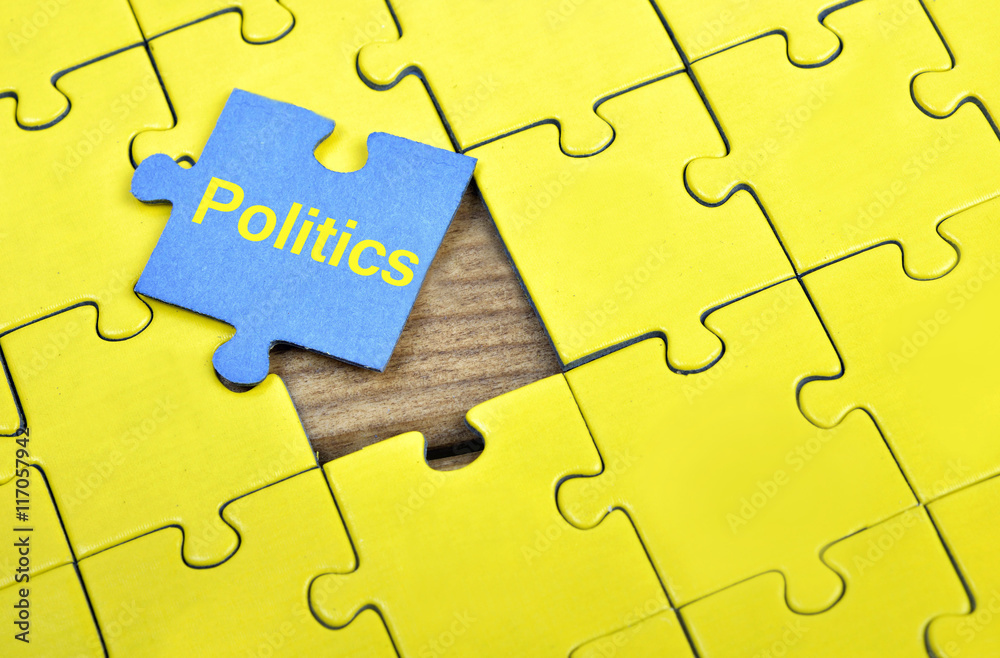 Fototapeta premium Puzzle with word Politics