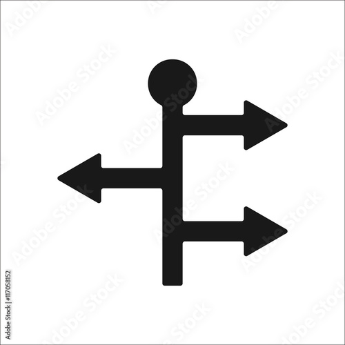 Road signs crossrad directions symbol simple icon on background