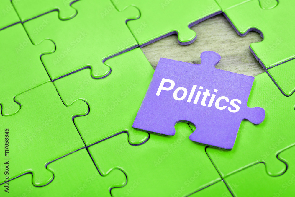 Puzzle with word Politics Puzzle with word Politics