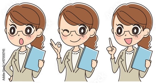 スーツを着た女性　セット