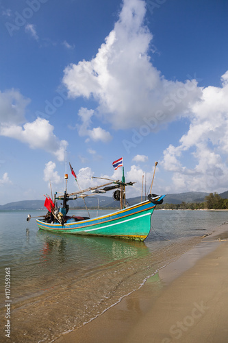 Fishing boat on the island of Koh Samui in Thailand photo