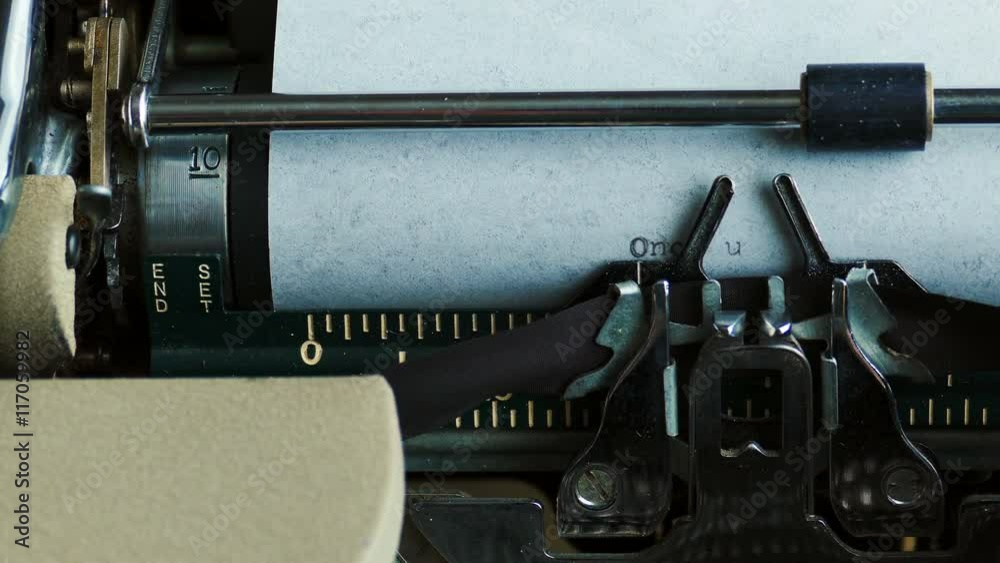 4K Typewriter Writes Once Upon A Time Story When Keys Get Stuck Stock Video Adobe Stock