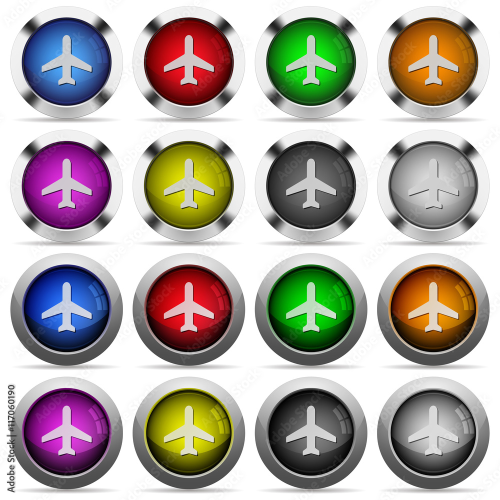 Airplane glossy button set Airplane glossy button set