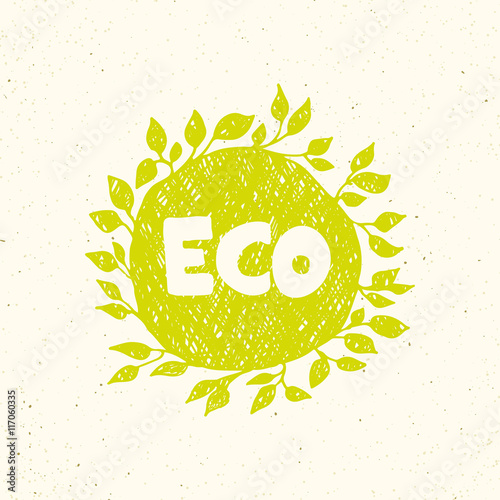 Hand drawing eco logo templates.