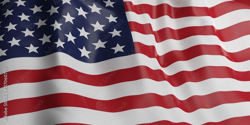 Obraz premium US of America. United States of America waving flag background. 3d illustration
