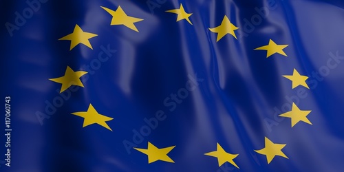 European Union flag. 3d illustration