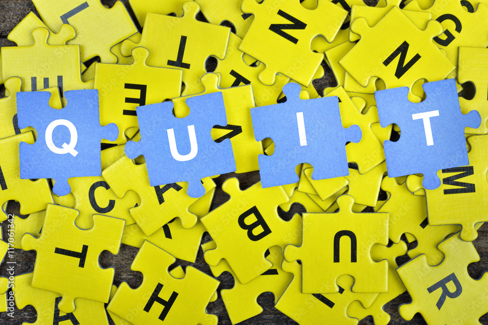 Puzzle with word Quit Puzzle with word Quit