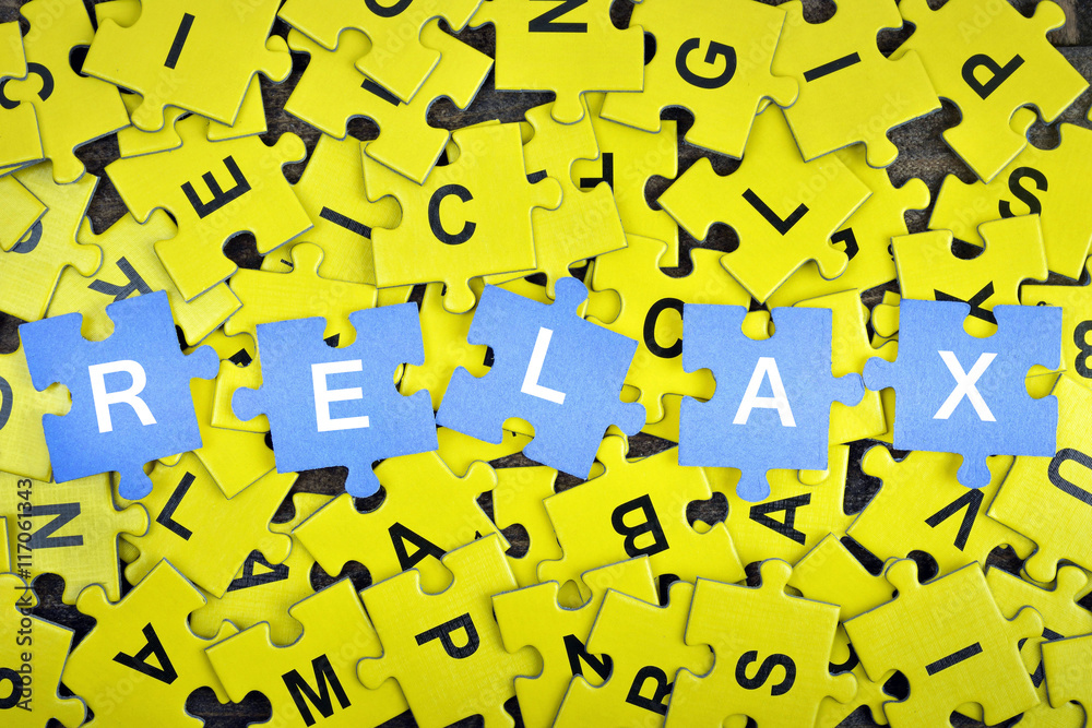 Puzzle with word Relax Puzzle with word Relax