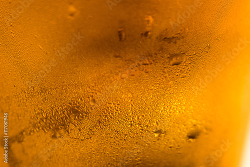 Background of beer in glass