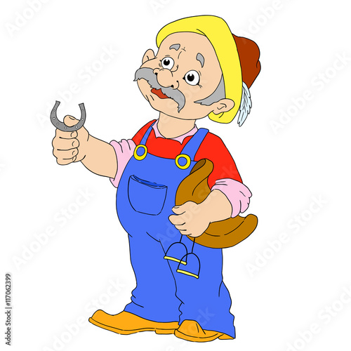 Groom cartoon characters. Farmer man