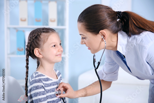 Cute girl visiting a doctor