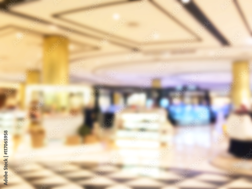 Blurred image of shopping mall use for background Blurred image of shopping mall use for background