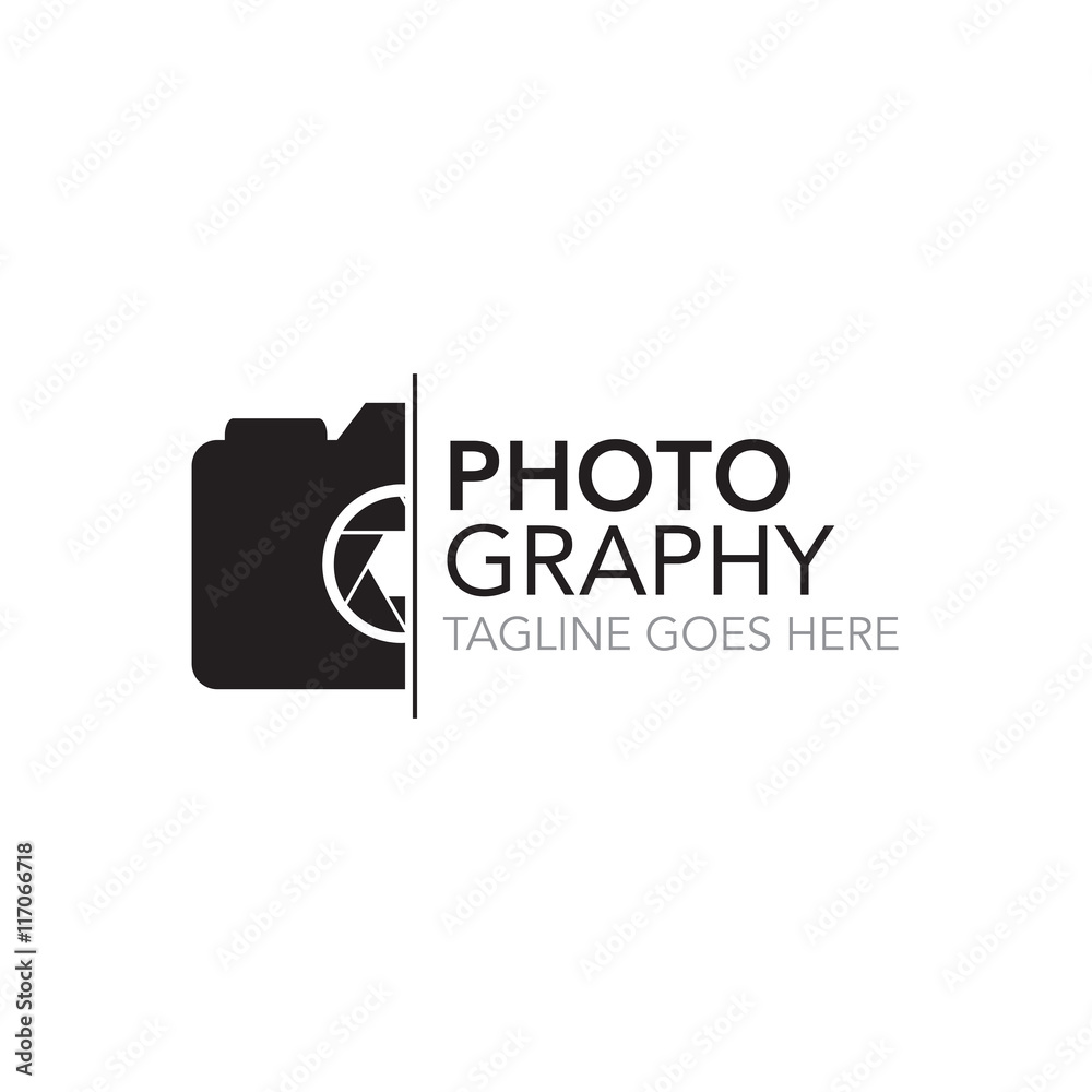 photography concept logo design vector template - obrazy, fototapety, plakaty 