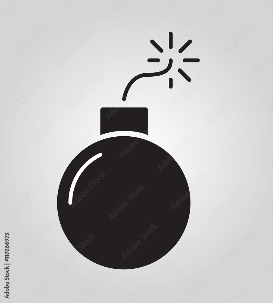 Bomb icon flat Bomb icon flat