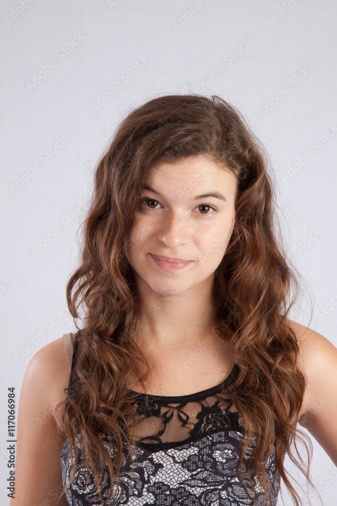 Pretty woman smiling at the camera Pretty woman smiling at the camera