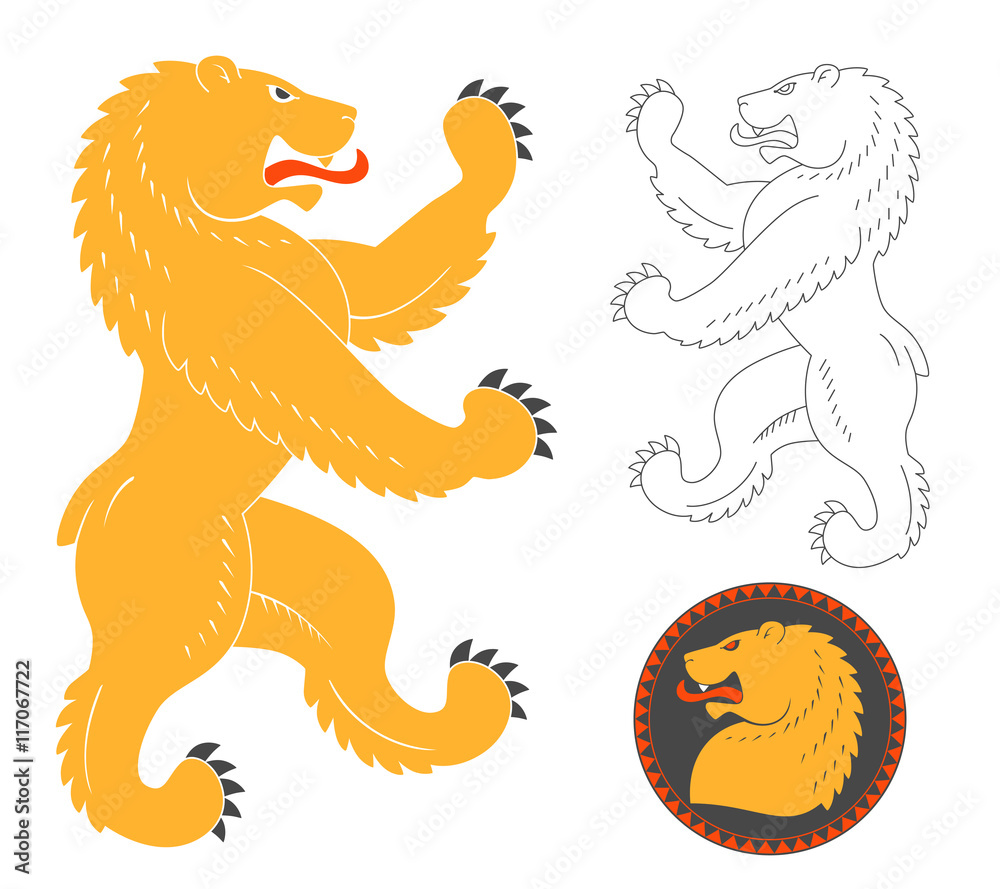 Fototapeta premium Roaring Heraldic Bear