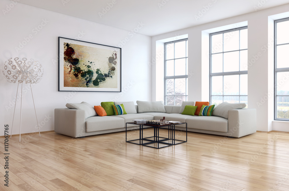 Fototapeta premium Soggiorno moderno 3d render