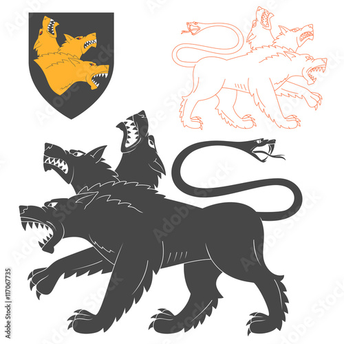 Obraz na plátne Black Cerberus Illustration
