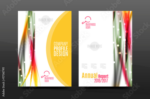 Swirl wave annual report for business correspondence letter. Flyer design